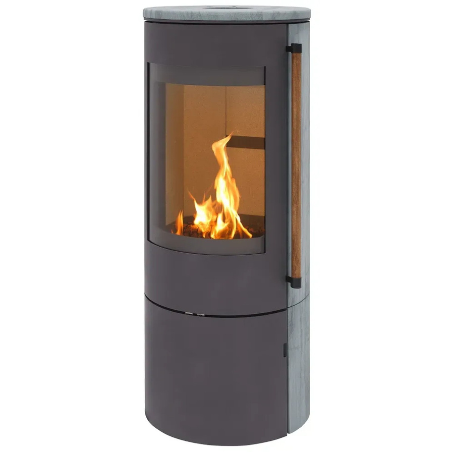 H&M Germany Kaminofen EVO 2.1 Naturstein-Titan in Grau aus Stahl und Holz, B/T/H: 135 x 55,5 x 40 cm - Bild 2
