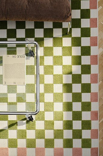 Jotex ENJA Leinenwebteppich in Grün, rechteckig, rutschfest - Bild 1