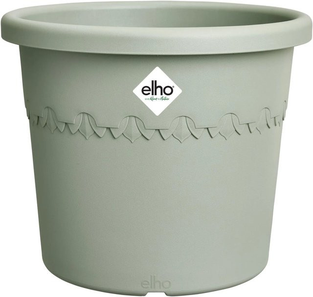Elho Blumentopf Algarve Cilindro in Grün mit Blumenmotiv, Durchmesser: 35 cm, Höhe: 29 cm - Bild 1