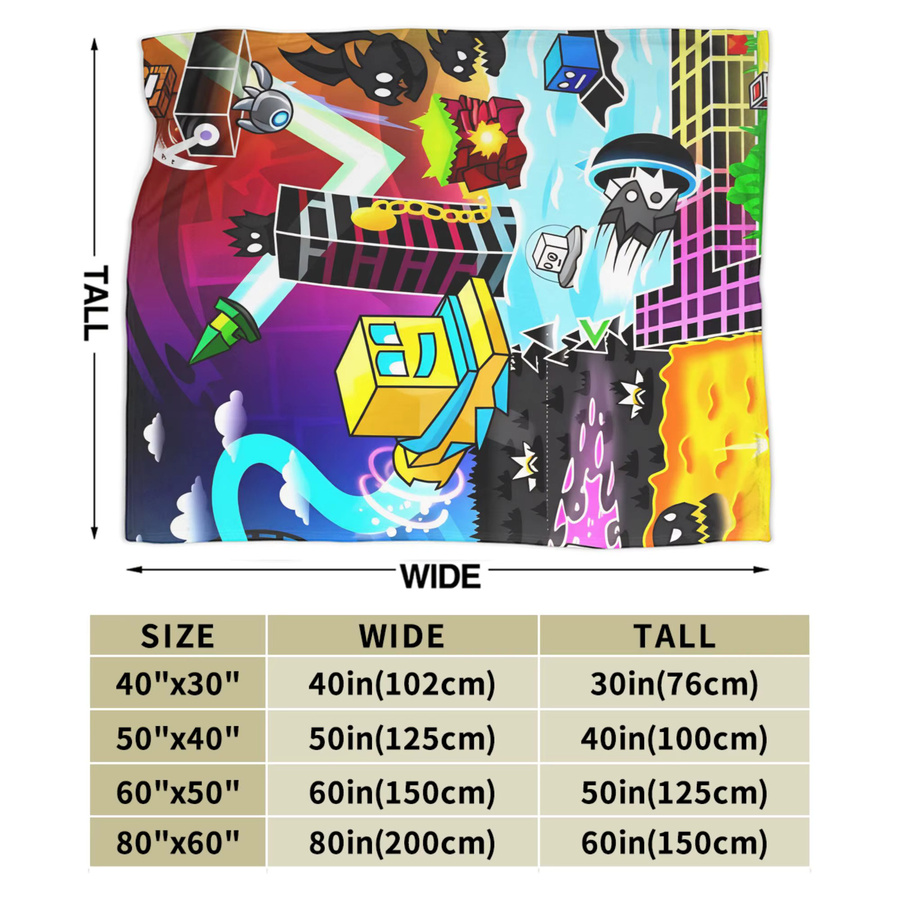 Geometrie Dash Demon Gesichter Flanell Decke aus weichem Fleece für Kinder in Multicolour - Bild 6