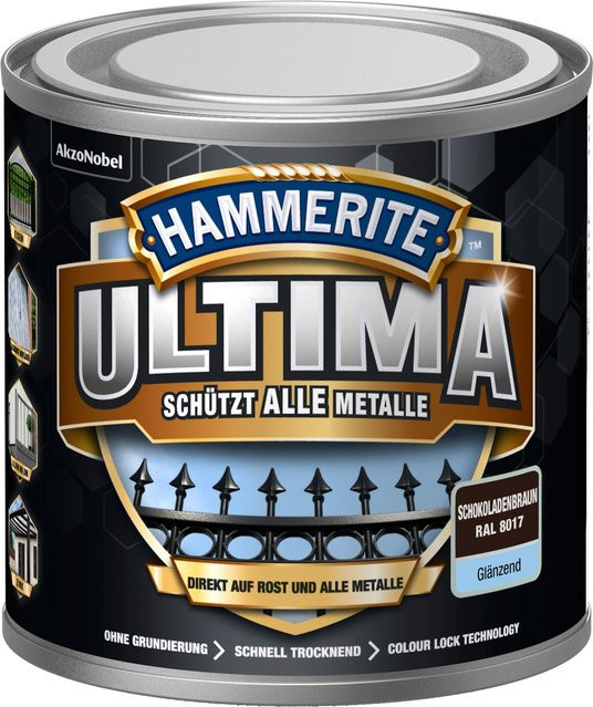 Hammerite Ultima Premium Metall-Schutzlack glänzend Schokoladenbraun 250 ml - Bild 1