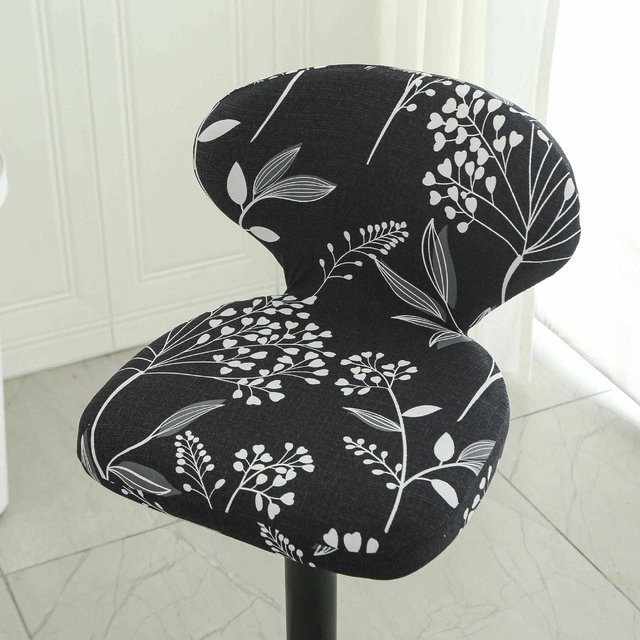 Yiran Furniture Elastischer Esszimmerstuhlbezug mit Floral-Design in Schwarz, B/T/H: 38 x 32 x 23 cm - Bild 1