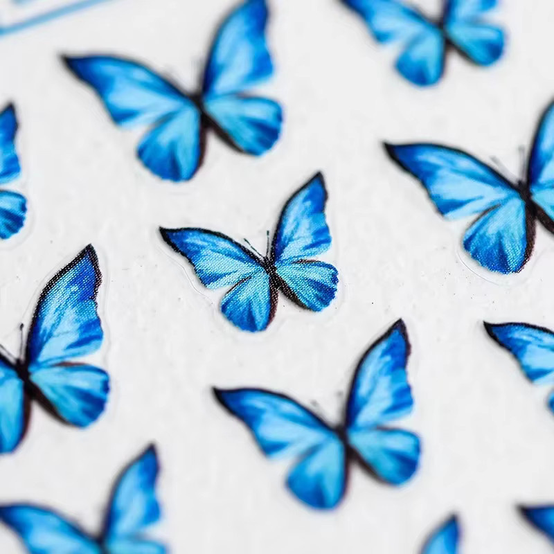 NAILFYOU Schmetterling Nagelaufkleber, Schwarz Blau, Unisex - Bild 1
