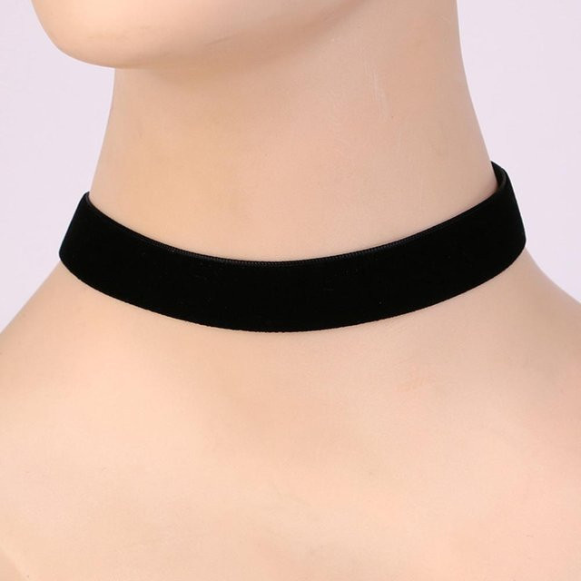 YULIN Choker, Schwarz, Rot, Samt, Messing, Damen, Vintage - Bild 1
