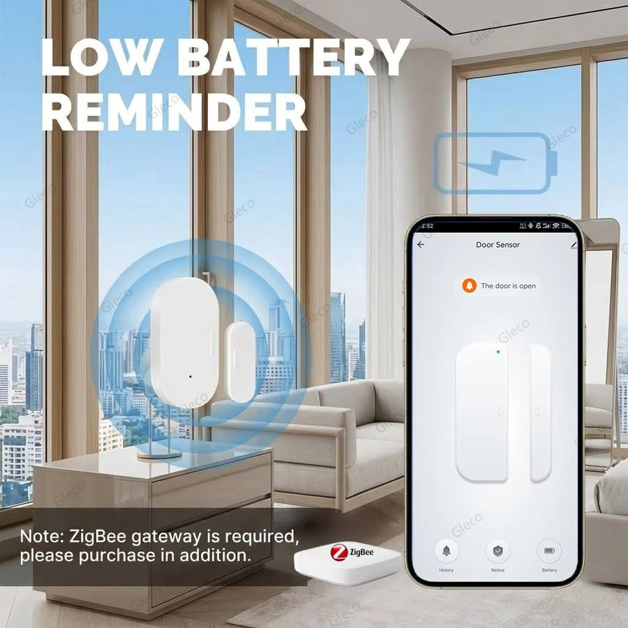 Coolo Zigbee Tür- und Fenstersensor mit Helligkeits- und Vibrationsdetektor in Weiß für Tuya und MQTT Smart Home Sicherheitssystem - Bild 6
