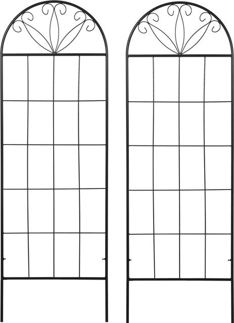 Outsunny Trellis Garten Set aus Metall zur Unterstützung von Kletterpflanzen, 2er Set, schwarz, B: 51 cm, H: 152 cm - Bild 1