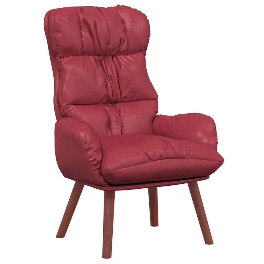 vidaXL Relaxsessel in Weinrot mit Kunstleder und Schaumstoff, B/T/H: 69 x 74 x 93 cm - Bild 2
