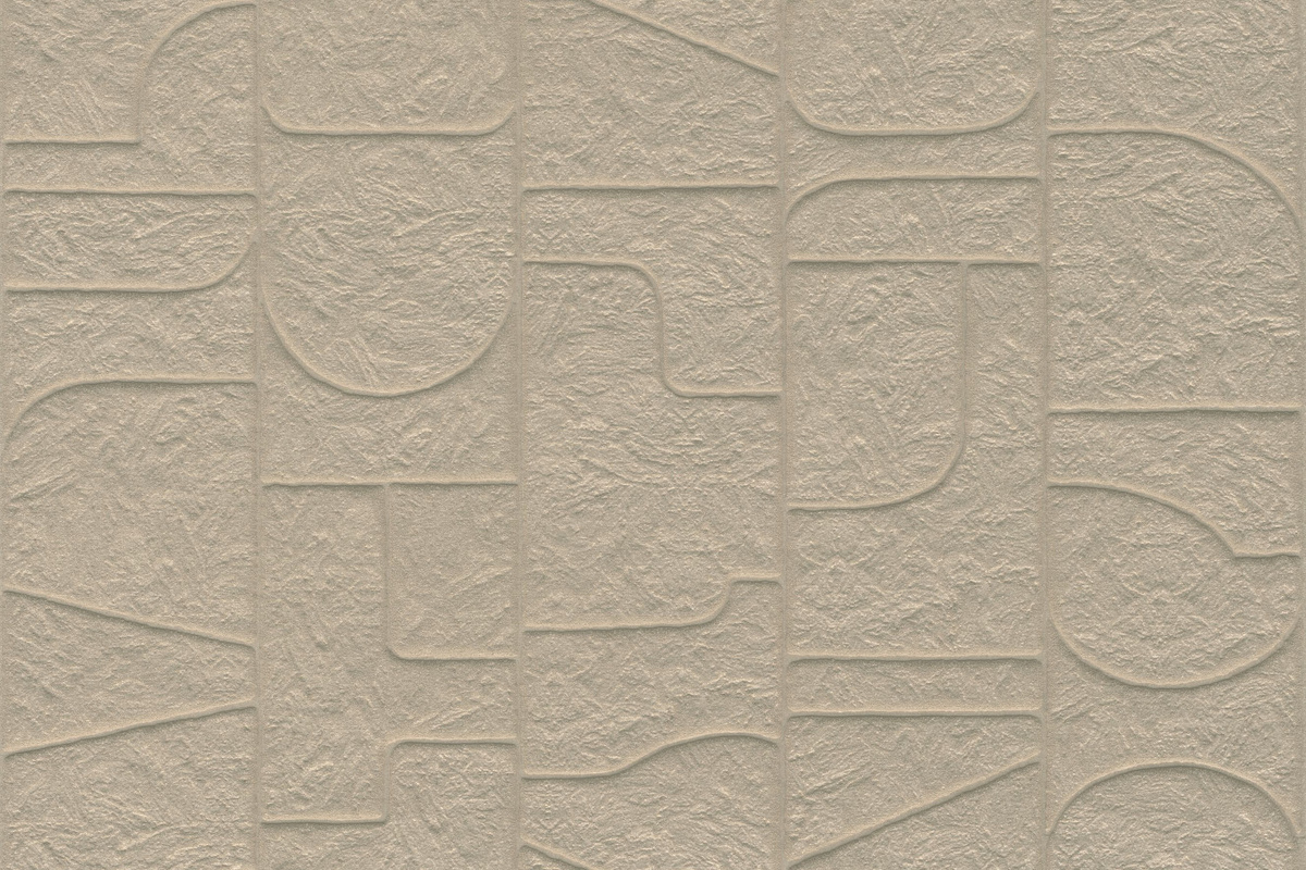Arte Wallpaper Arcane Dew Abstrakte Tapete in Beige und Lime mit Steinoptik und Textilstruktur - Bild 1