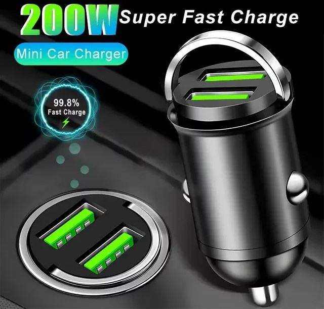 Mini Pull Ring Auto Ladegerät mit Dual USB und QC 3.0 Schnellladefunktion für iPhone, Huawei, Xiaomi und Samsung - Bild 1