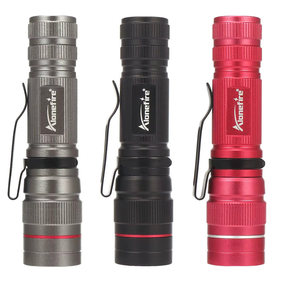 Alonefire Zoom Mini-Taschenlampe mit LED-Beleuchtung und verstellbarem Fokus für Outdoor, Camping und Wandern - Bild 4