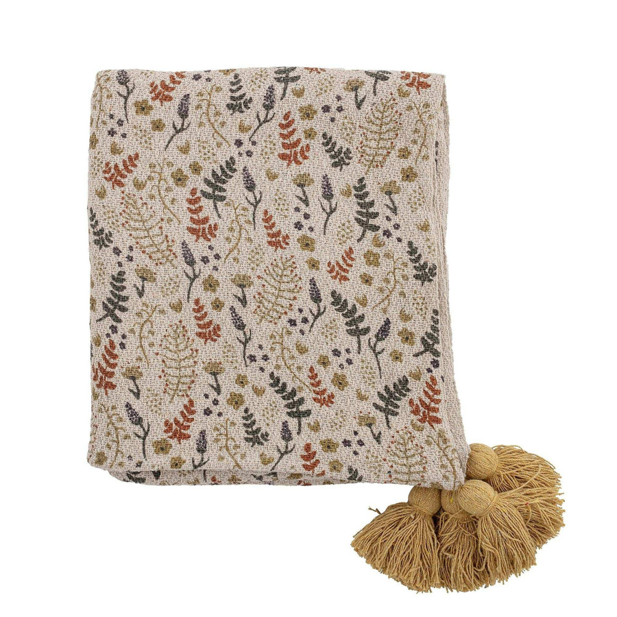 Bloomingville Mini Filipa Plaid aus recycelter Baumwolle, Multicolour, B: 130 cm, T: 160 cm - Bild 1