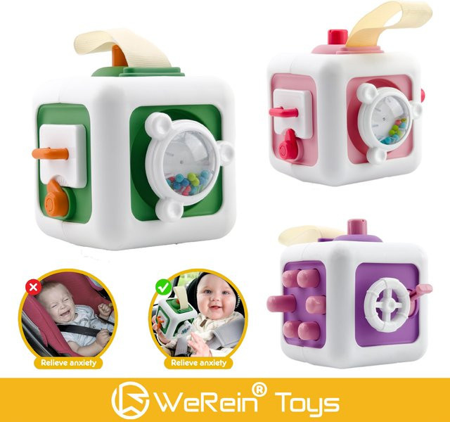 6-in-1 Montessori Würfel-Spielzeug, Sensorischer Beschäftigungswürfel, Bunt / Mehrfarbig - Bild 1
