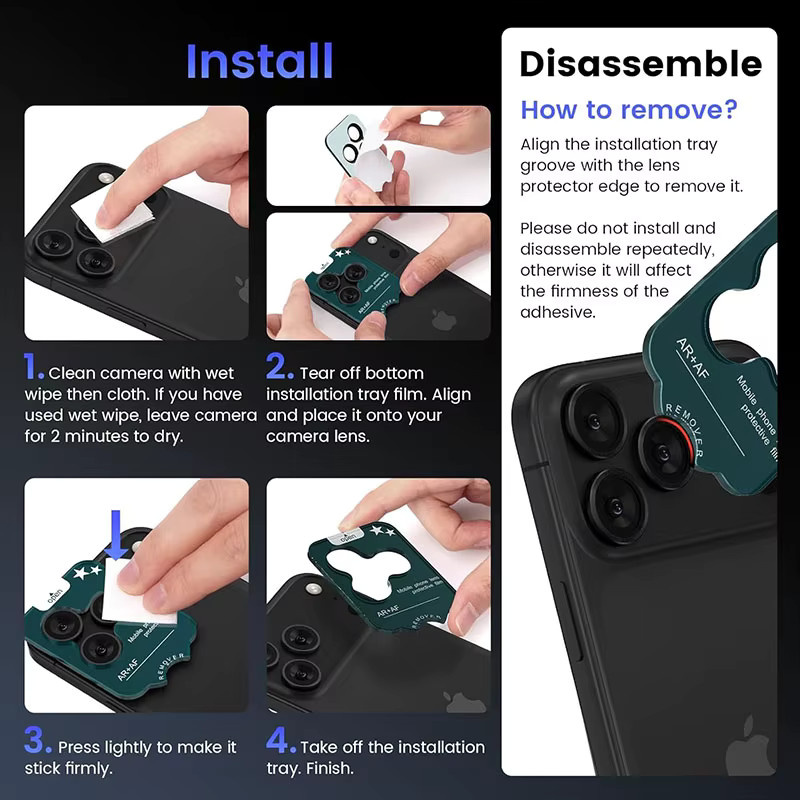 Metall-Glas-Kameraschutz für iPhone 17 Pro und iPhone 17 Pro Max in Blau mit gehärtetem Glas und Objektiv-Schutzring - Bild 5