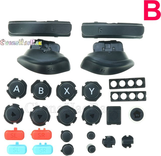 Ersatzteil-Set für Nintendo Switch Joy-Con L/R mit ABXY, D-Pad und Trigger-Tasten in Schwarz - Bild 1