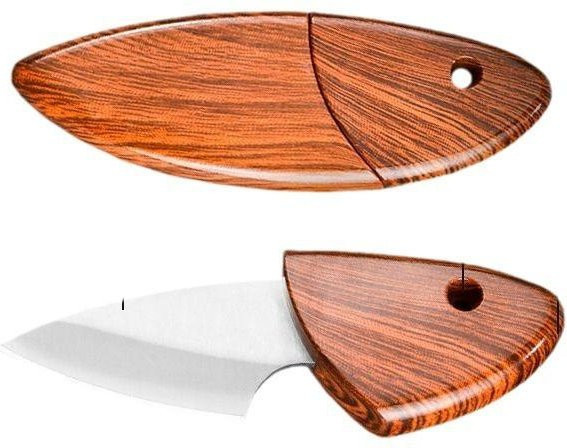 Modern Muse Kompaktes Klappmesser aus Edelstahl und Holz in Braun - Bild 1