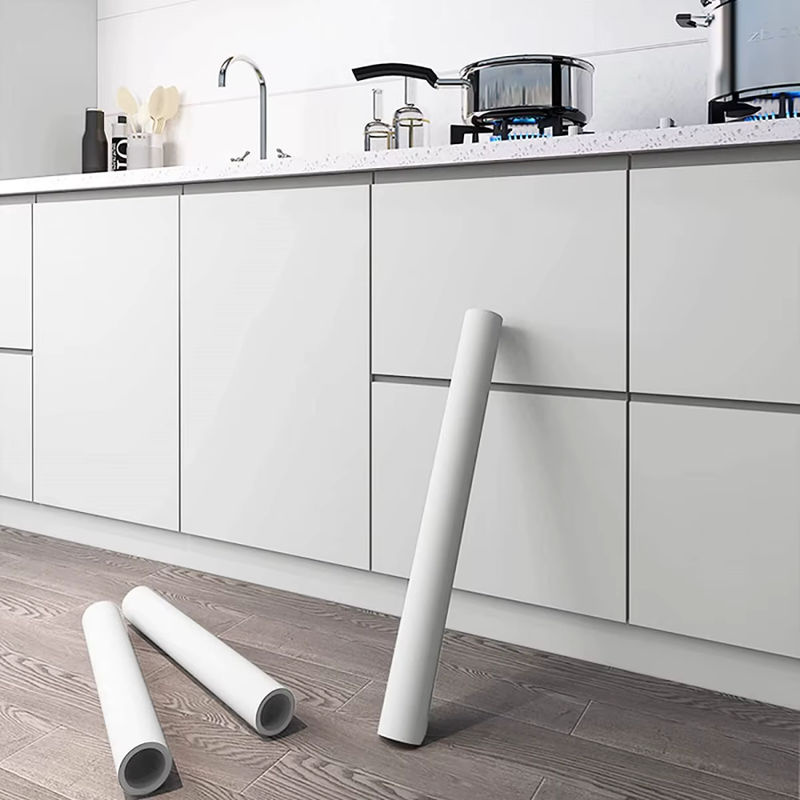Selbstklebende Vinyl Tapete LUCK AMY in Weiß Grau Schwarz, 5m Matte Wandgestaltung für Wände, Tisch und Türen - Bild 4