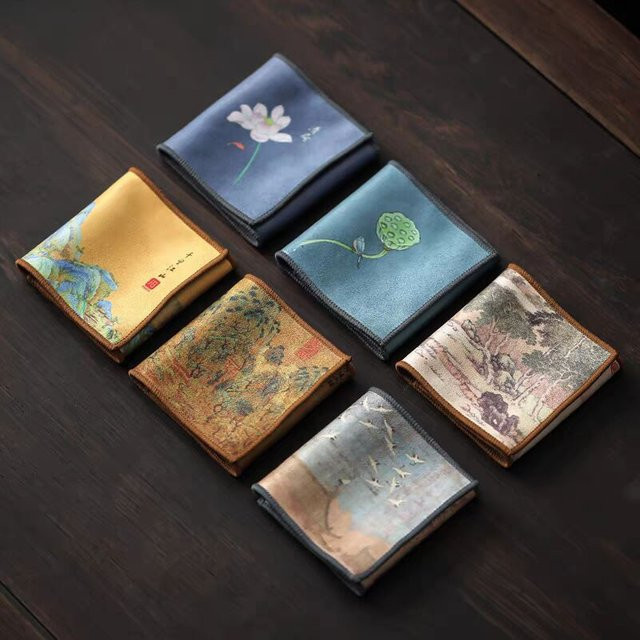 Doppelseitiges und verdicktes Teetuch als saugfähige Unterlage für dein Teeservice, Kaffeetisch oder Matcha-Tischdecke - Bild 1