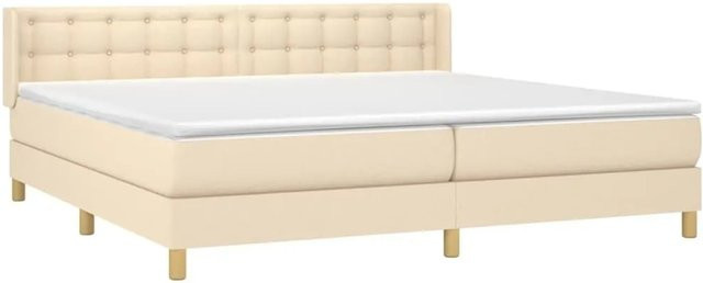 vidaXL Boxspringbett mit Matratze in Beige, Hybrid-Design mit Taschenfederkern, B/T: 180 x 200 cm - Bild 1