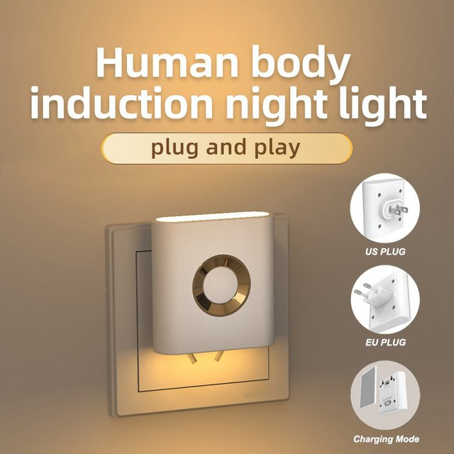 GGbingo wiederaufladbare Smart Home LED-Nachtlichtlampe mit Bewegungssensor und Touch-Funktion, warmweiß, Farbe: Weiß - Bild 1