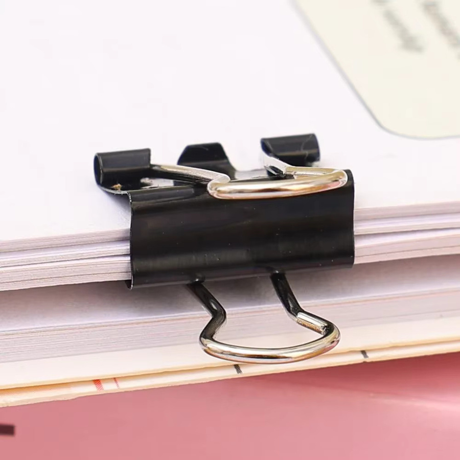 Schwarze Metall-Büroklammern zum Zusammenklappen für Schule und Büro, 50 Stück - Bild 2
