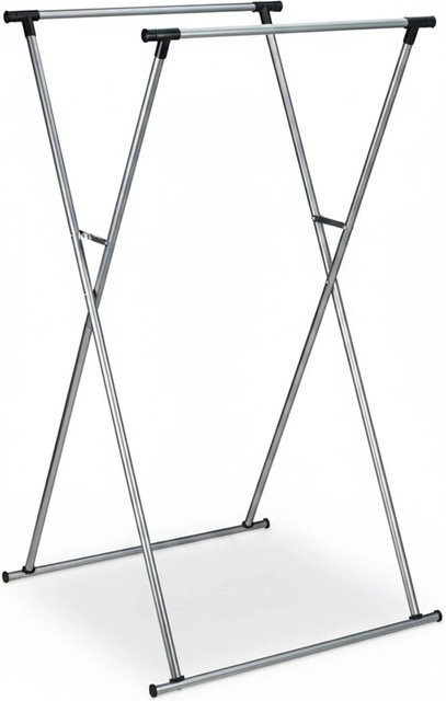 Relaxdays Kleiderständer aus Metall in Silber, ausziehbar und klappbar, B/T/H: 139 x 135 x 95 cm - Bild 1