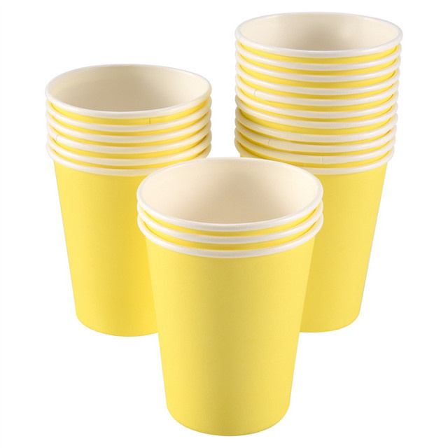 AB34-20 Pappbecher Gelb mit 9 Unzen Füllmenge für Geburtstagsparty und Catering - Bild 1