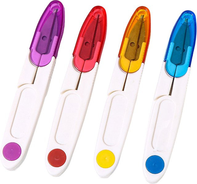 OZXHIXU Stickschere mit Kunststoffgriff und Abdeckung in Rot für DIY Handwerk und Stickerei - Bild 1