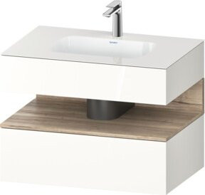 Duravit Qatego Einbauwaschtisch-Möbel-Set in Weiß Marmor Hochglanz, B/T/H: 80 x 55 x 60 cm - Bild 1