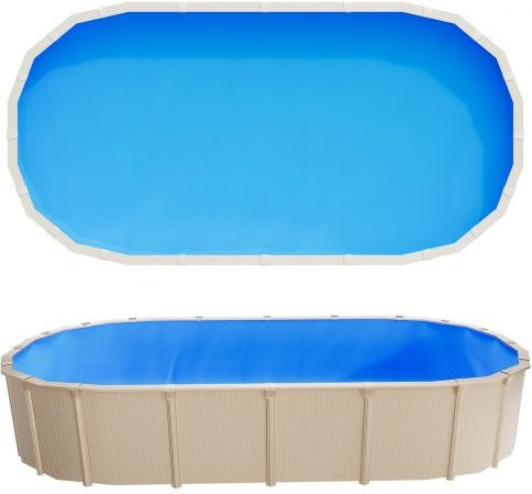 VEVOR Oval Pool Liner UniBead aus Premium Vinyl in Blau für Above-Ground Pools mit Stahlwänden, B/H: 732 x 375 cm, Höhe: 120 cm - Bild 1