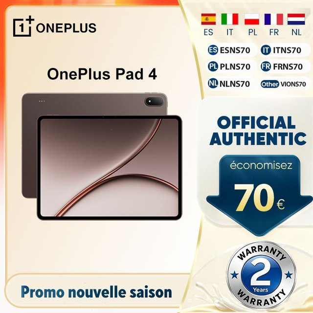OnePlus Pad 4 Tablet Globale Version in Grau mit Snapdragon 8 Elite Gen 5, 13,2 Inch 3.4K 144Hz True Color Display, 8 Lautsprechern, Wi-Fi 7 und 13380mAh Akku - Bild 1