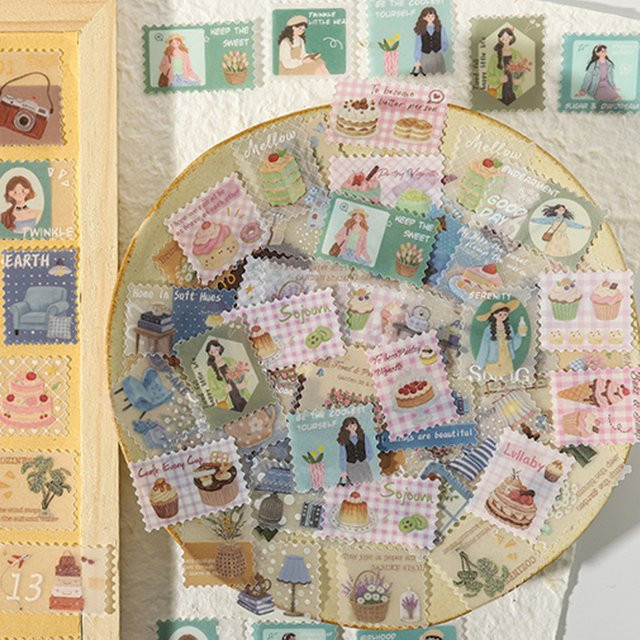 Mr.Paper Her Weekend Comic Post Series Stempel-Aufkleber-Set, 30 Stück, Vintage-Poststempel-Dekor in Multicolour für Tagebücher, Scrapbooks und DIY-Karten - Bild 1