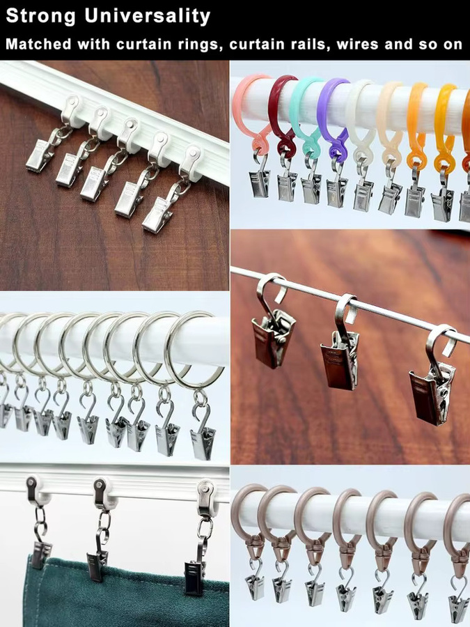 Multifunktionale Hängeclips aus Edelstahl in Silber zum Aufhängen von Vorhängen und Fotos - Bild 4
