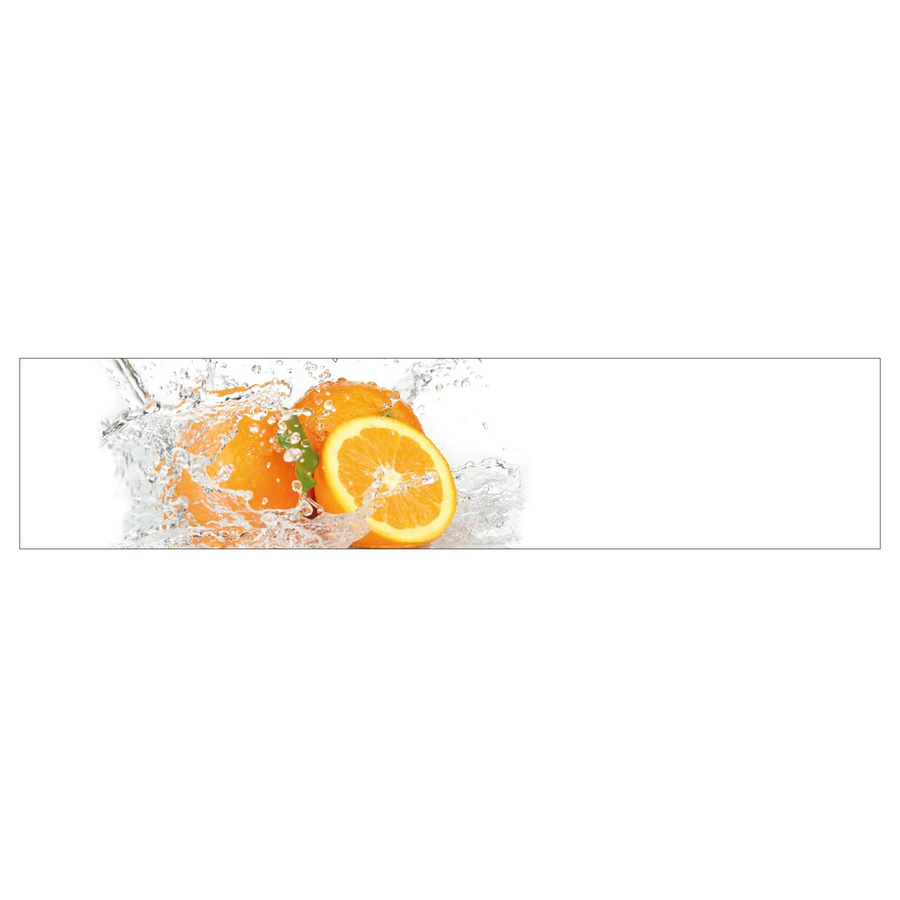 MySpotti Küchenrückwand Profix Cucina Aqua in Weiß-Orange mit Aluminium-Abschluss B: 270 cm, H: 60 cm, T: 2 cm - Bild 1