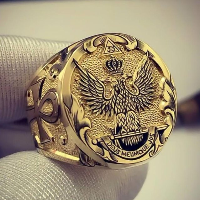 Milangirl Ring, Edelstahl, Gold, Herren - Bild 1