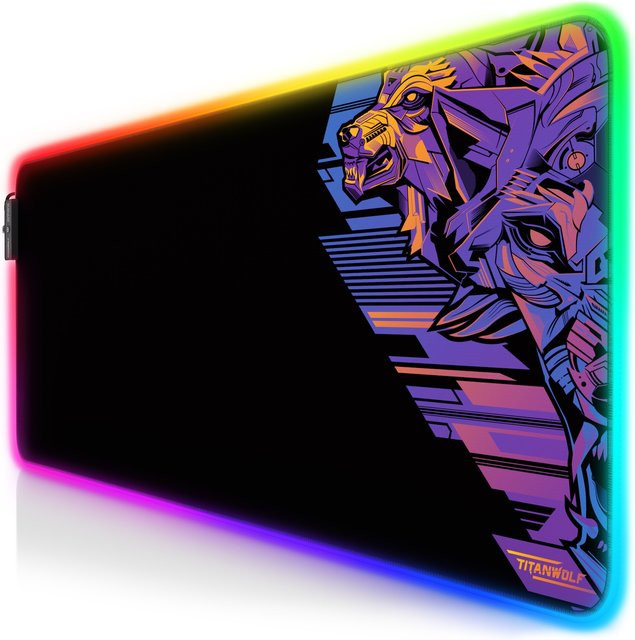 Titanwolf RGB Gaming Mauspad XL Vector Gradient, Multicolor, B/T: 80 x 30 cm - Bild 1
