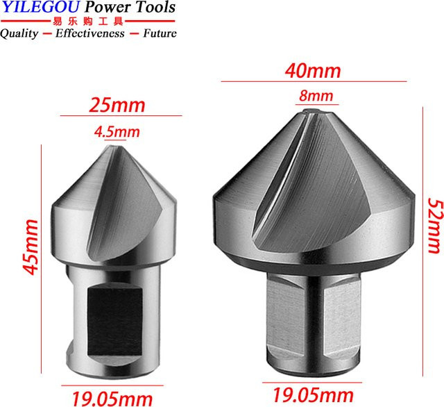 CHTOOLS HSS-Senker mit 3/4 Zoll Weldonschaft, 3-Klingen Anfastschneider 90 Grad in Silber für magnetische Bohrmaschinen - Bild 1