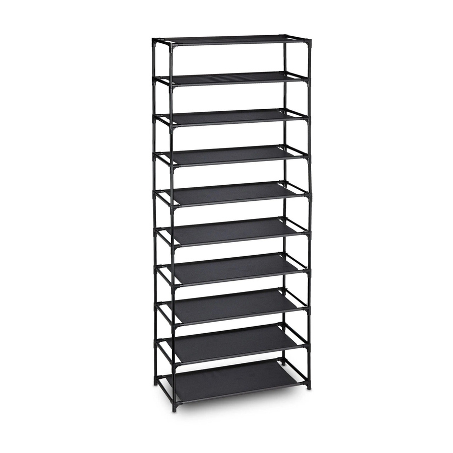 Relaxdays Schuhregal aus Eisen in Schwarz, höhenverstellbares Stecksystem für Flur und Treppenhaus, H: 150 cm, B: 62 cm, T: 28 cm - Bild 2