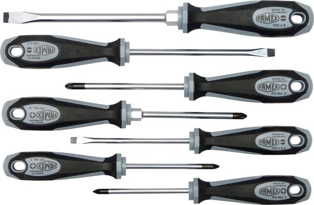 FAMEX 7705-7 Schraubendreher-Set mit 2-Komponentengriff, 7-teilig, Multicolor - Bild 1
