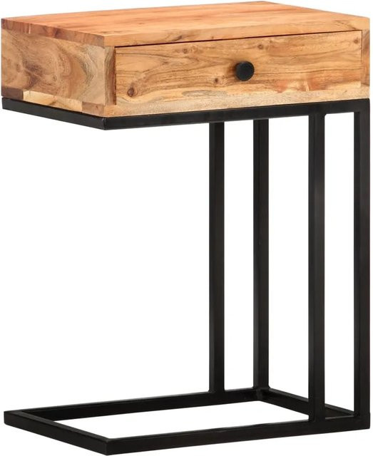 vidaXL Beistelltisch in U-Form aus Akazie Massivholz und pulverbeschichtetem Stahl, braun, B/T/H: 45 x 30 x 61 cm - Bild 1