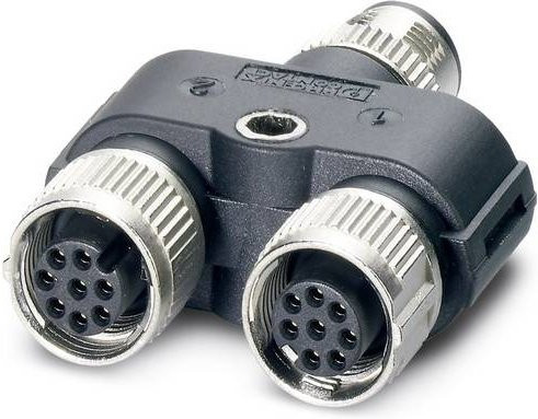 Phoenix Contact 1454969 Sensor-Aktor-Verteiler und Adapter M12 in Y-Form, Farbe Schwarz, 8-polig, 5 Stück - Bild 1