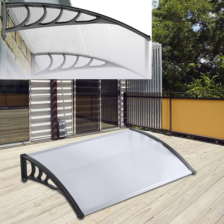 Bymaocar Vordertürüberdachung transparent, moderne Markisenüberdachung für Türen und Balkone, Breite: 200 cm - Bild 5