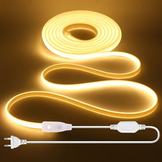 KISUFU COB LED Neonstreifen dimmbar mit Netzteil und Controller, 220V, Weiß, 288 LEDs - Bild 1