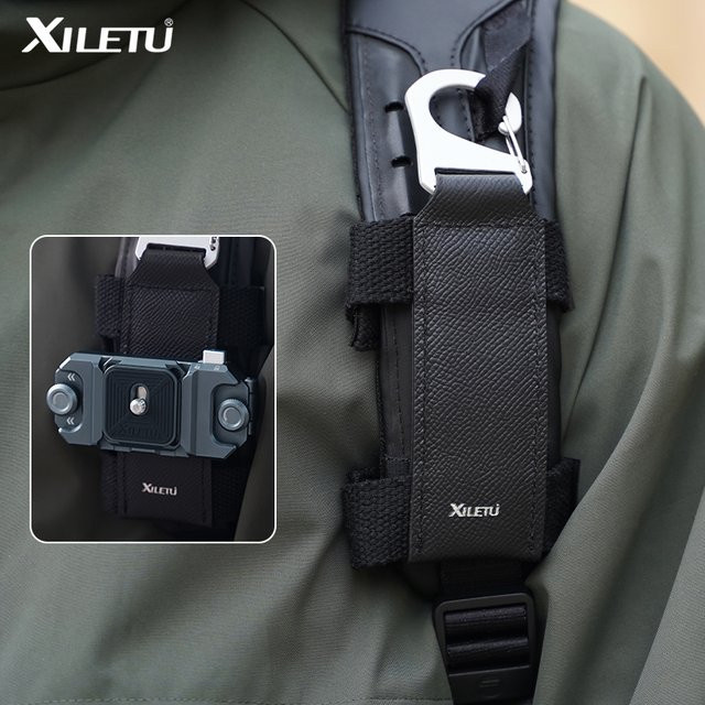XILETU Kamera-Schnellverschluss-Karabiner Rucksack-Clip-Set für Sony, DSLR und Action-Kameras mit abnehmbarer Schnalle - Bild 1