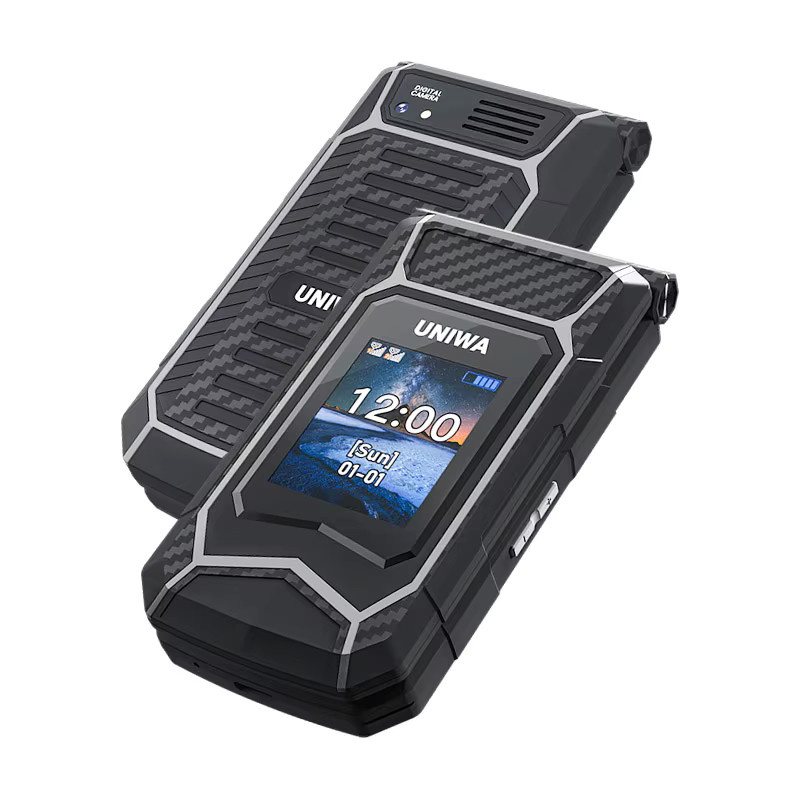 UNIWA X29 Seniorenhandy 2G Klapphandy mit GSM, Dual-SIM, UKW-Radio und russischer sowie arabischer Tastatur in Schwarz und Grau - Bild 3
