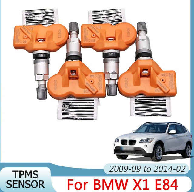 GANGLE Reifendruck Überwachung Sensor Set 4er Pack 433MHz TPMS für BMW X1 E84 X3 F25 X5 E70 X6 E71 Z4 E89 in Orange - Bild 1