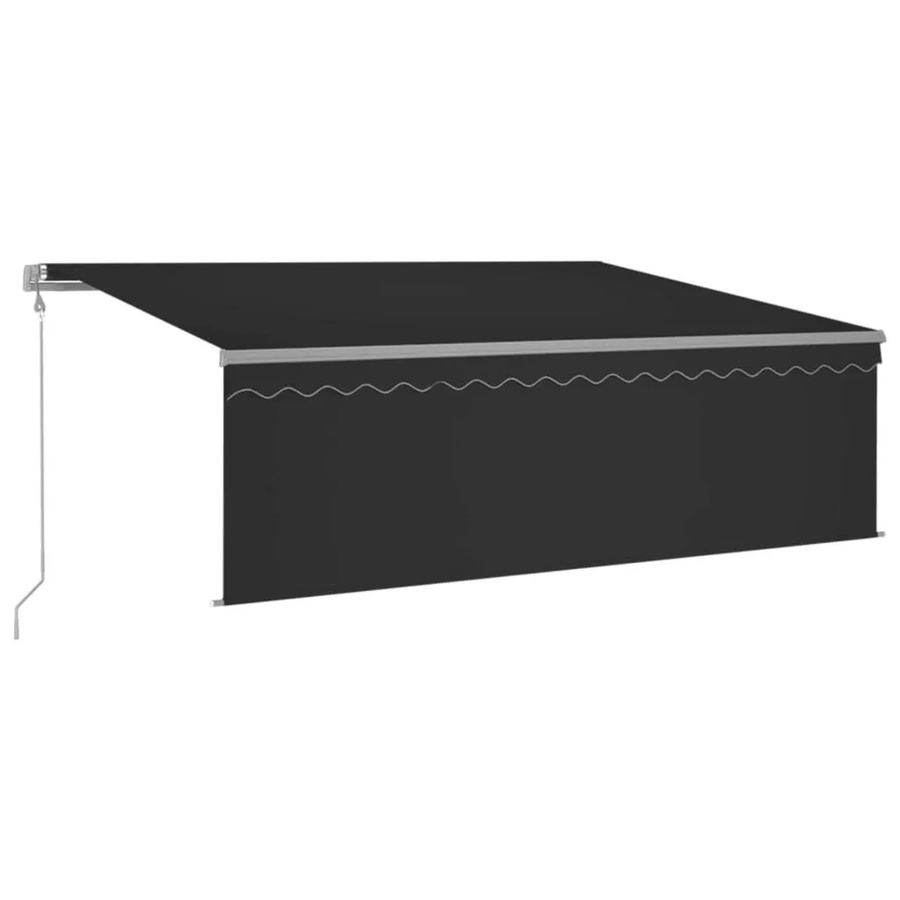 Furnicato Automatisch Einziehbare Markise mit Volant in Anthrazit, B: 450 cm, B/T/H: 450 x 300 cm, UV- und Wasserbeständig mit Aluminiumrahmen und Fernbedienung - Bild 2