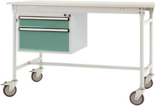 Manuflex Mobiler Gehäuse-Unterbau ZB4582.0001 mit 2 Schubfächern in Graugrün für Tischtiefe 800 mm - Bild 1