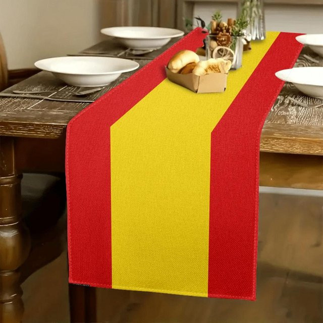 Moderner zweifarbiger Tischläufer von JMG Household Supplies in Rot, gestreift, B/H: 90 x 33 cm - Bild 1
