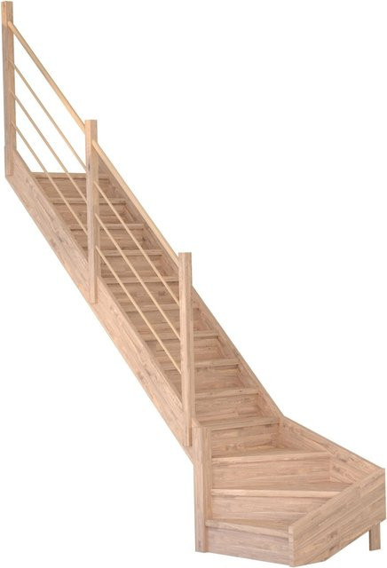 StarWood Treppe Mykonos Pro Eiche Gewendelt in Braun mit Holz-Design, Breite: 90 cm, Tiefe: 280 cm, Höhe: 13 cm - Bild 1