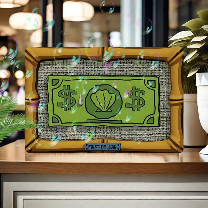 HELLOYOUNG First Dollar Wanddekoration Vintage Metallblechschild in Mehrfarbig, Rechteckig, B: 30 cm, H: 20 cm - Bild 1
